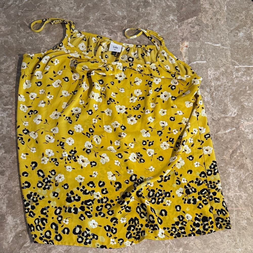 Yellow Floral Long tank top